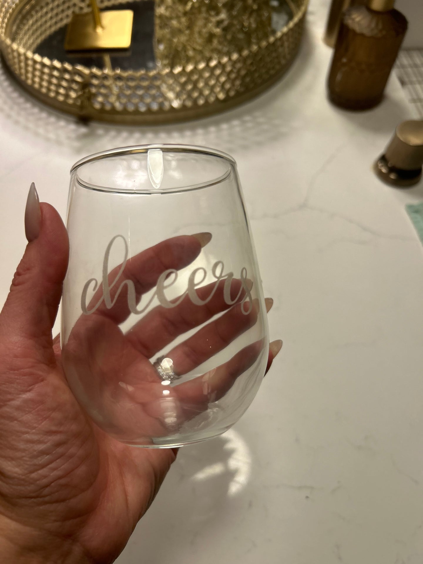 Stemless Wine Glass: Cheers