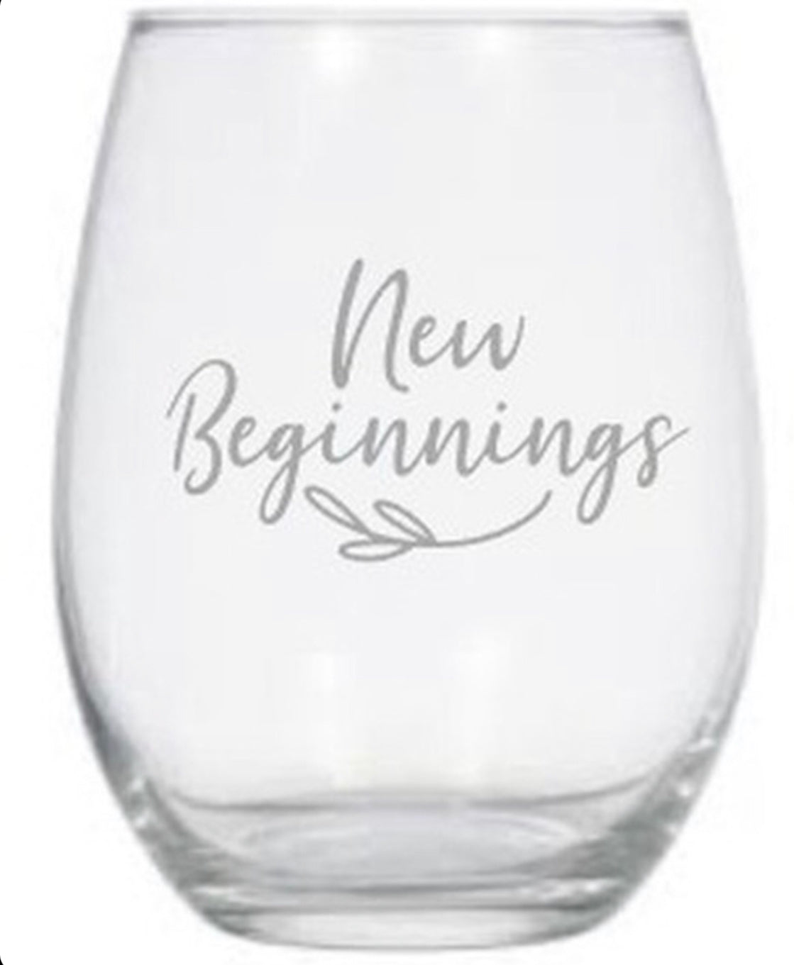 Stemless Wine Glass: New Beginnings