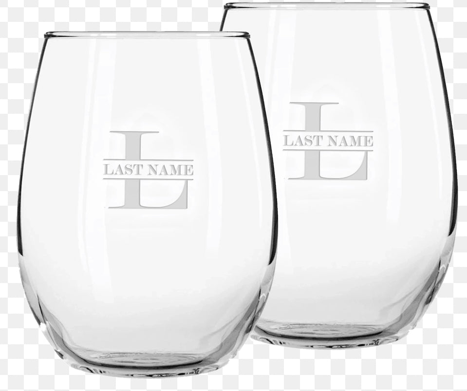 Stemless Wine Glass: Monogrammed